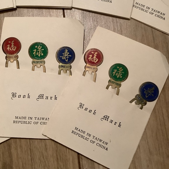 New vintage set of bookmark good luck prosperity longevity (metal, set of 3) - Picture 6 of 12